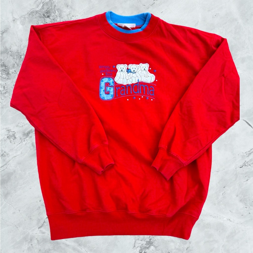 Vintage M&C Energy Sportswear Sweatshirt Beary Best Grandma Medium Double Neck